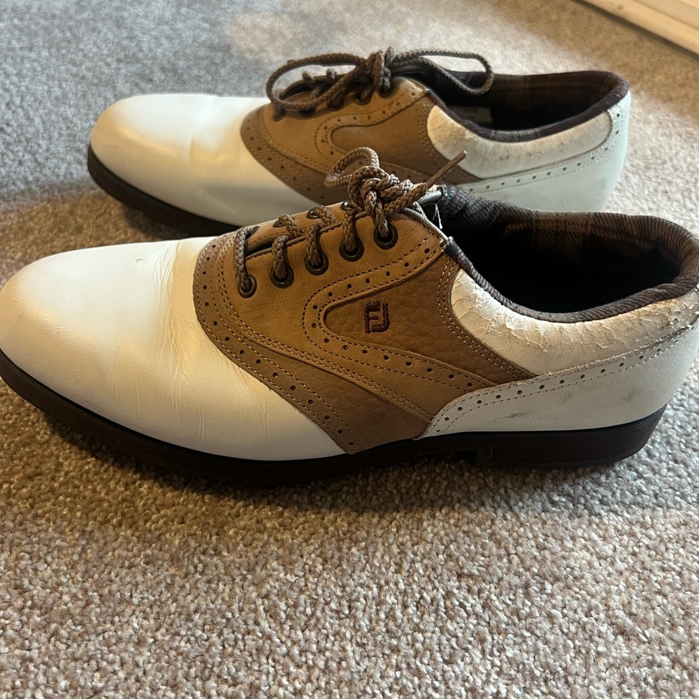 FOOTJOY Vintage Men's Two-Tone Leather Oxford Golf Shoes 8.5